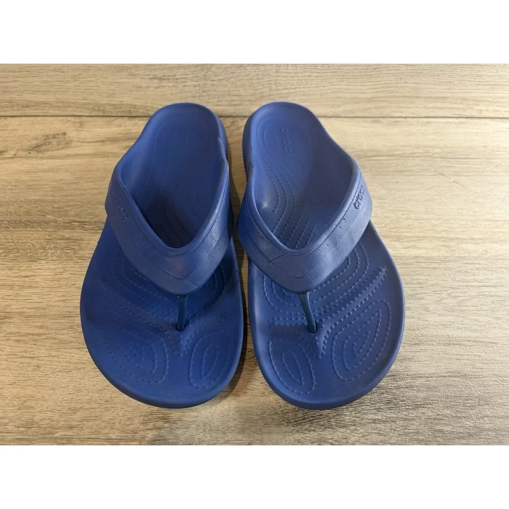 Crocs Classic Flip Flop Sandals Blue Slip On Casual Shoes Mens 9 Womens 11